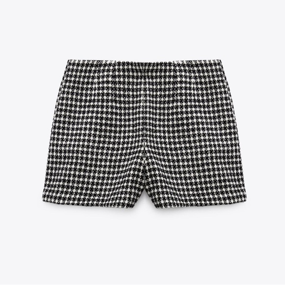 Zara Tweed Houndstooth Shorts - Picture 5 of 7